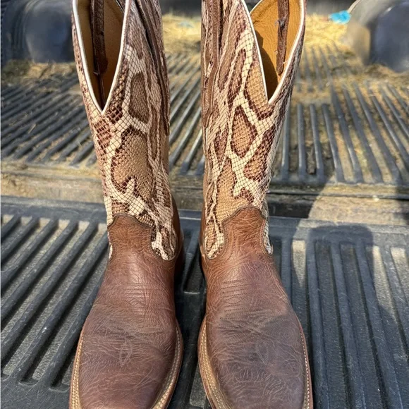 Women’s Boulet Brown leather and Snake boots 6.5 C - Picture 2 of 7